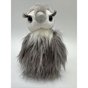 TROV The Petting Zoo Ostrich Plush Glitter Eyelashes Gray Bird RARE 8.5"